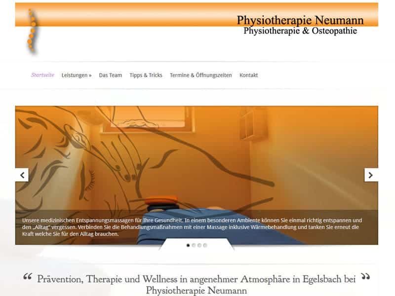 Website Physiotherapie WordPress