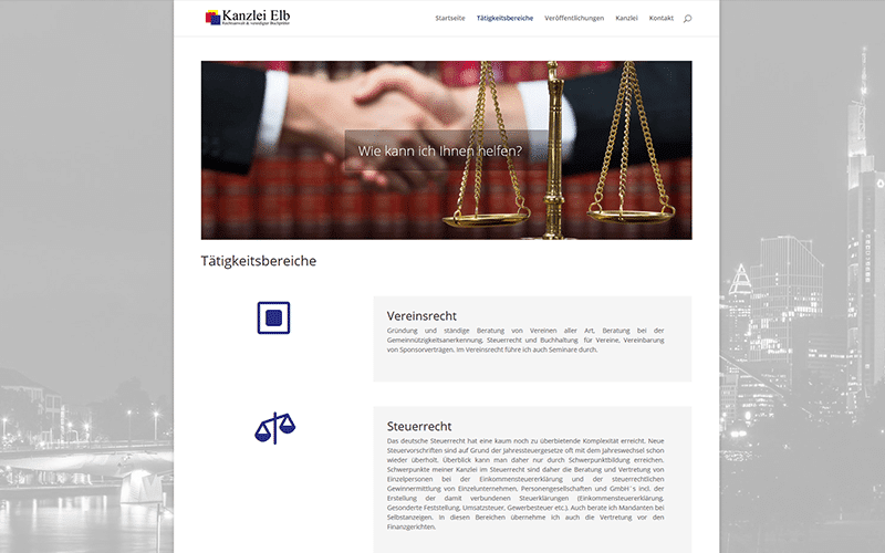 Referenz Rechtsanwalt Website