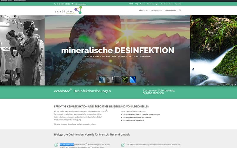 Website mir Revolution Slider und Multi language
