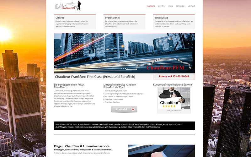 Chauffeur Homepage Frankfurt